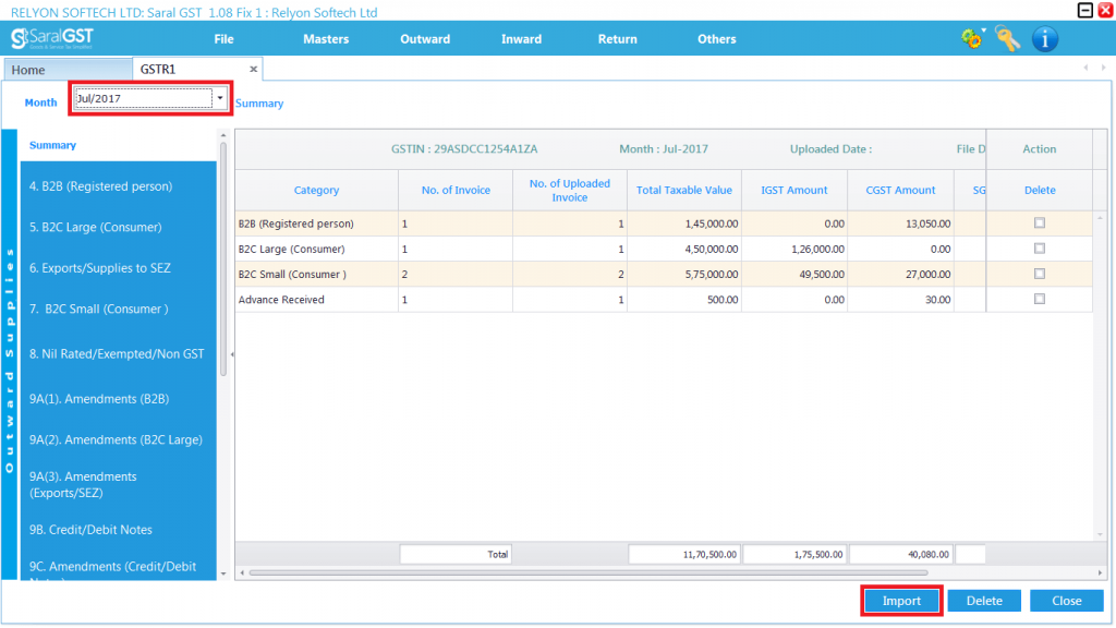 GSTR 1 online filing procedure 13