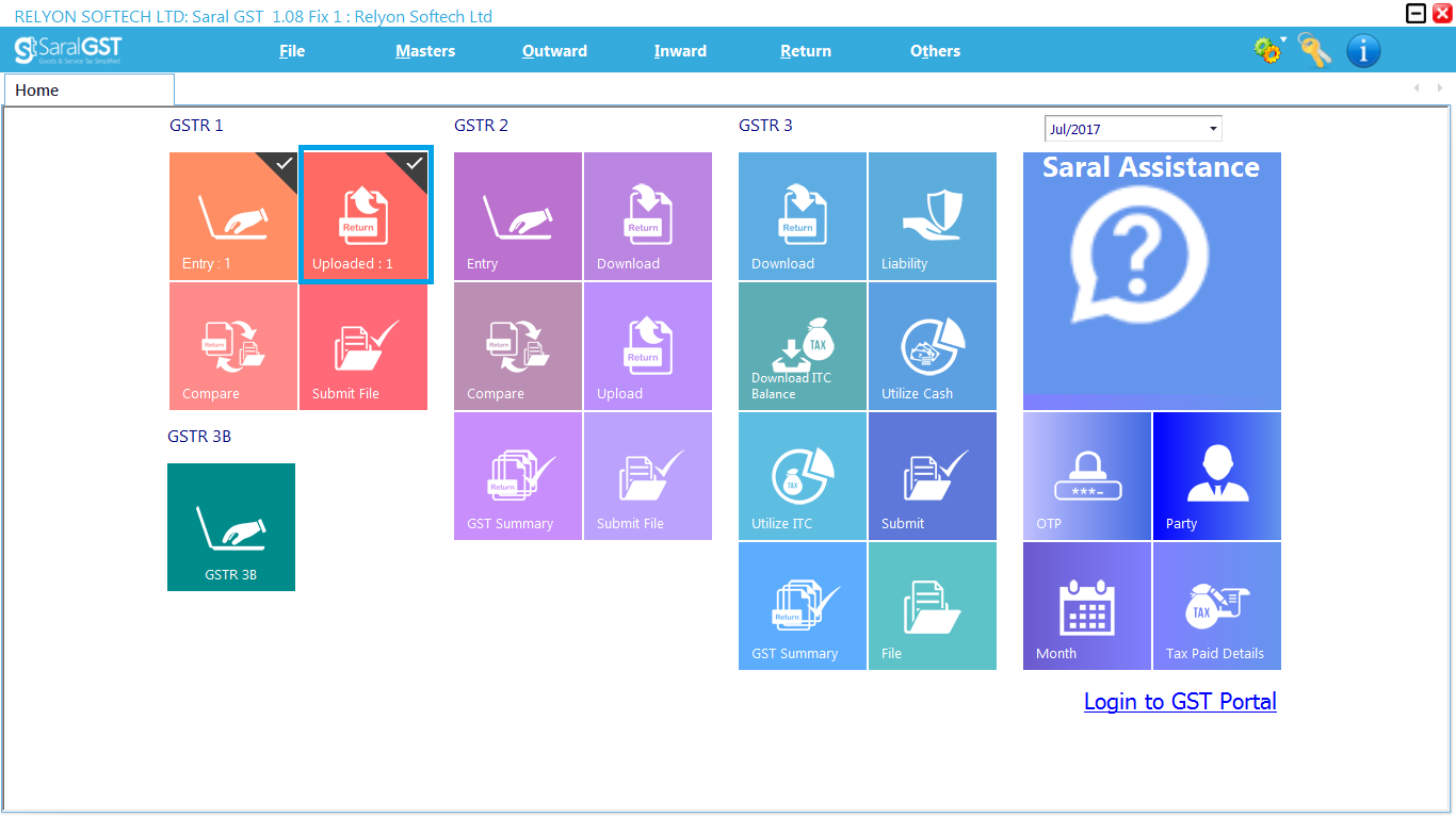 Gstr 1 json creation and upload using saral gst step 2