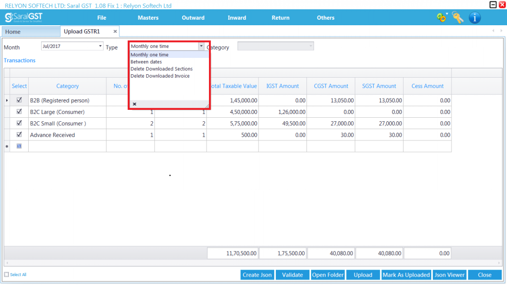 GSTR 1 online filing procedure 19