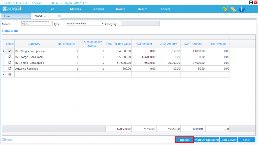 GSTR 1 online filing procedure 29