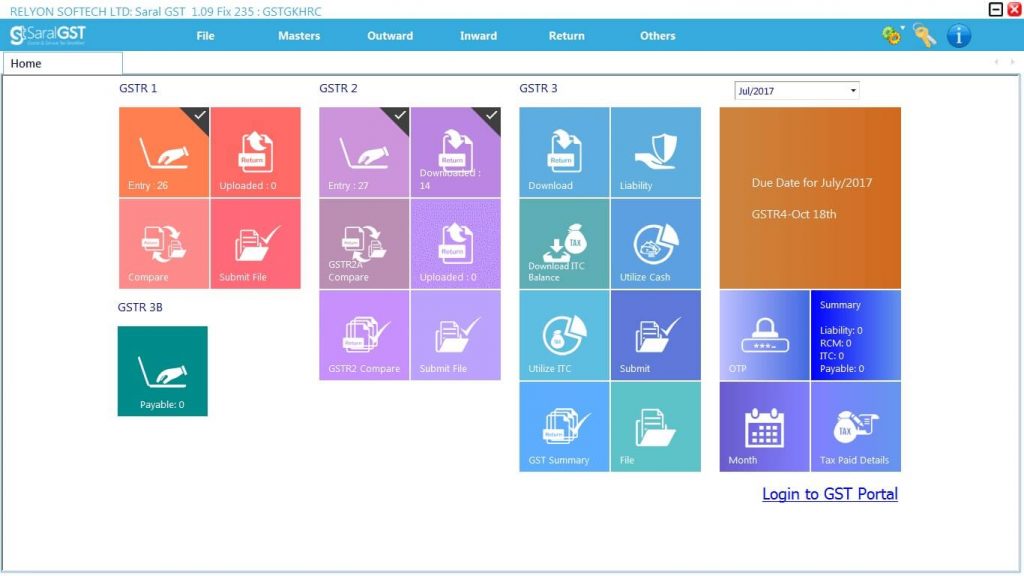 GSTR 2 online filing procedure