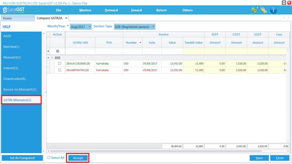 GSTR2 online filing procedure 20