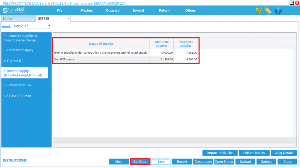 GSTR 3B online filing procedure
