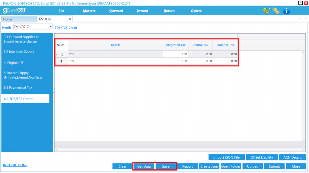 GSTR 3B online filing procedure