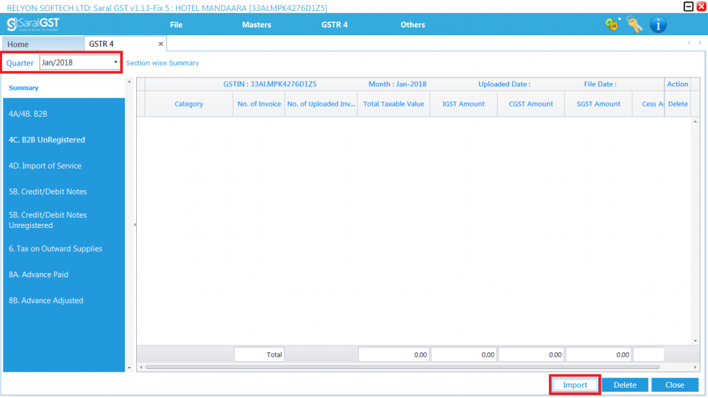 GSTR 4 filing procedure