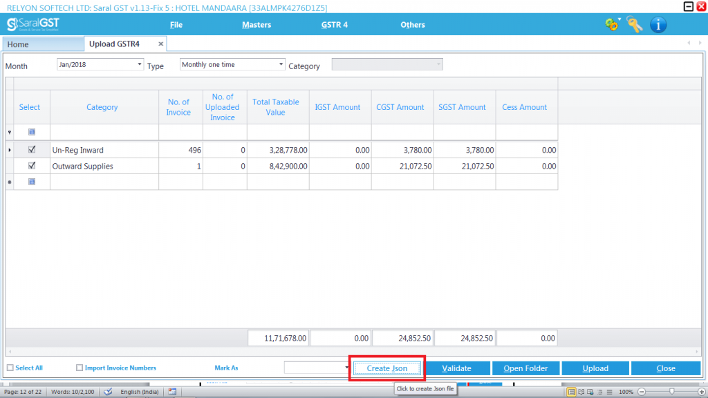 GSTR 4 filing procedure