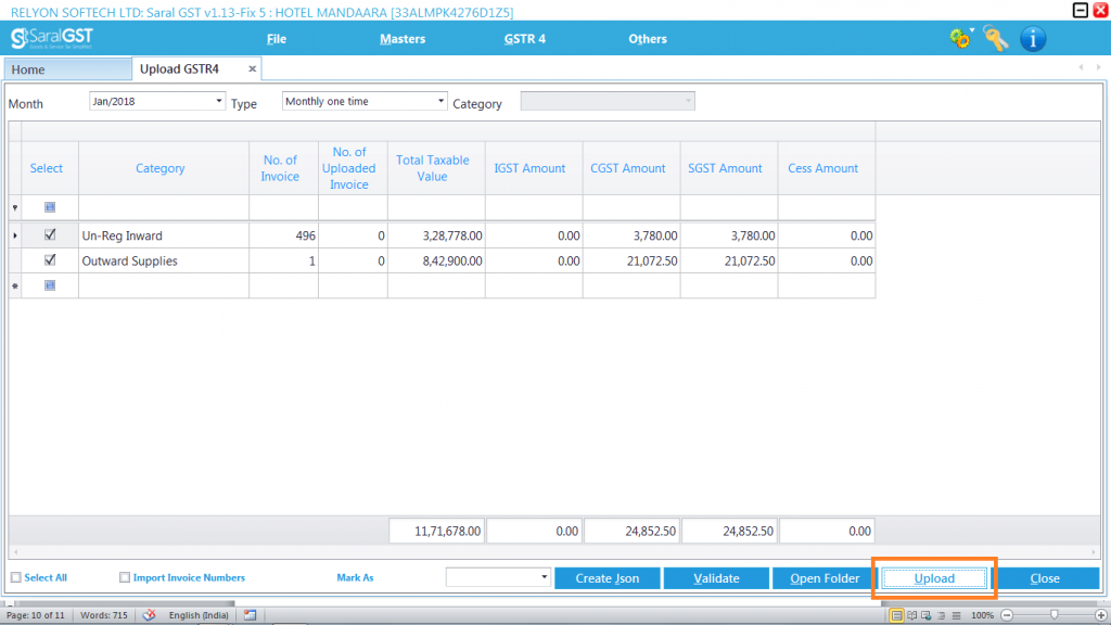 GSTR 4 filing procedure