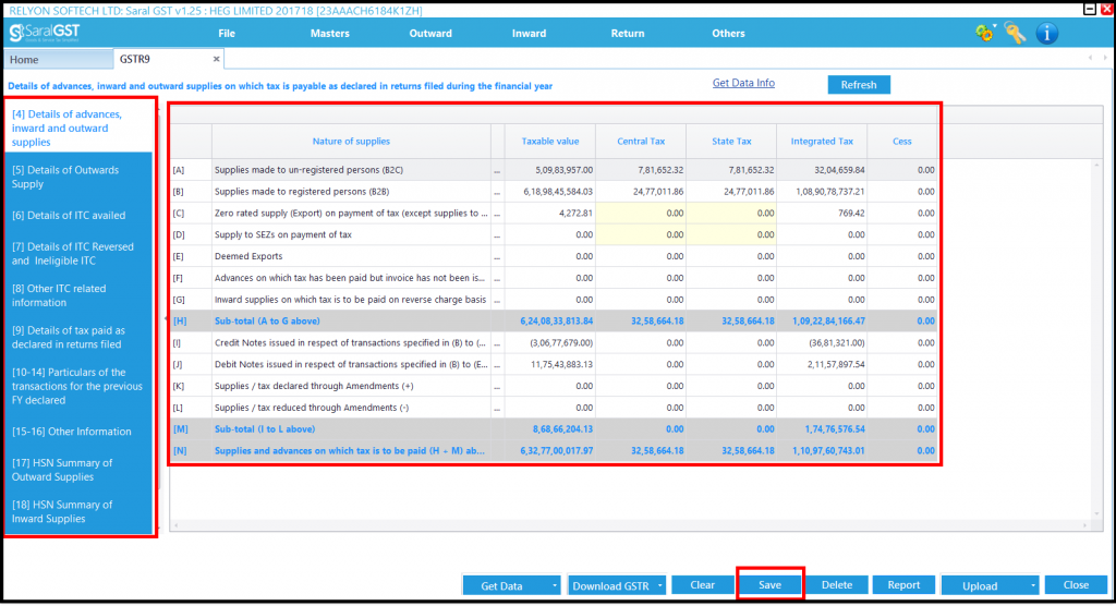 Steps to generate GSTR 9 through Saral GST 2.