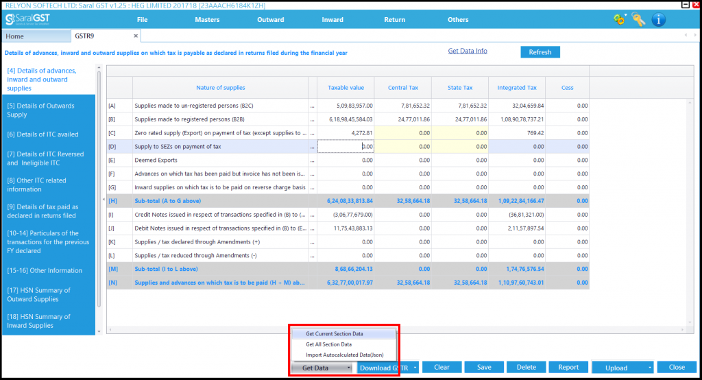 Steps to generate GSTR 9 through Saral GST 3.