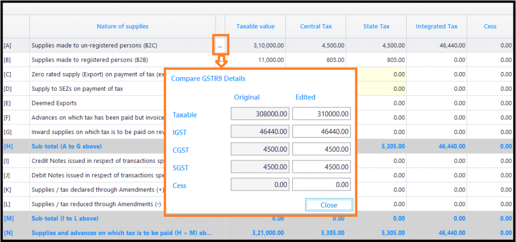 Steps to generate GSTR 9 through Saral GST 7.