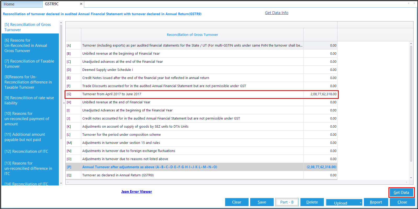 3. GSTR-9C entry -Get Data