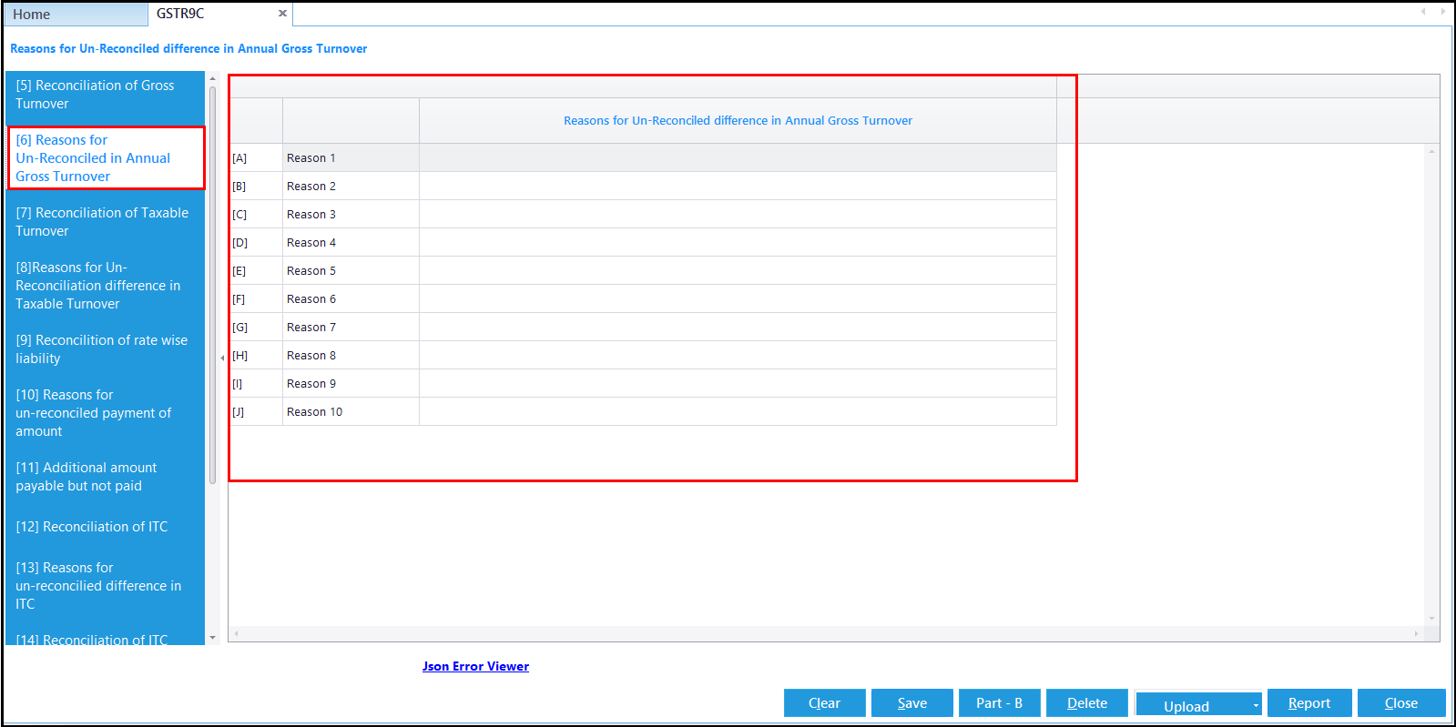 5. GSTR-9C entry -unreconciled amount