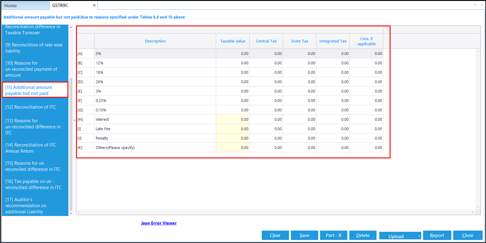 6. GSTR-9C entry -additional amout