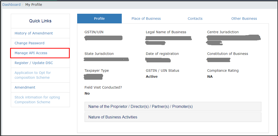 4.OTP Management in SARAL GST - Manage API access.