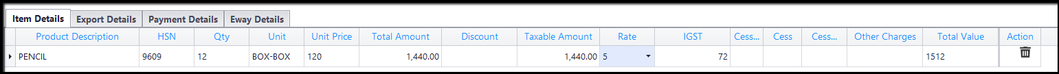 13.E-Invoice generation through Saral GST-tax rate