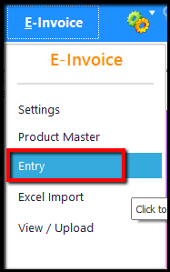 5.E-Invoice generation through Saral GST-entry