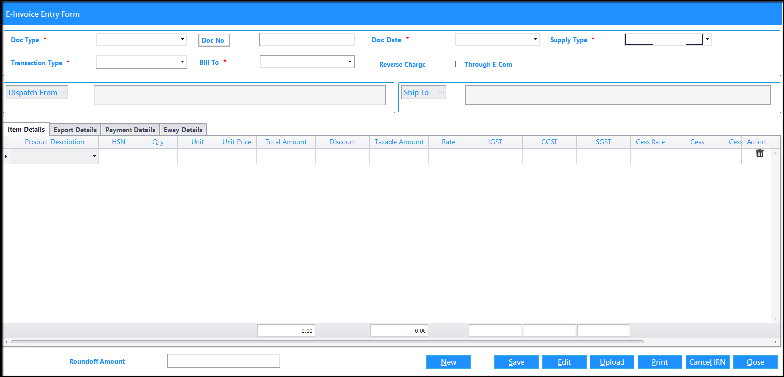 6.E-Invoice generation through Saral GST-start