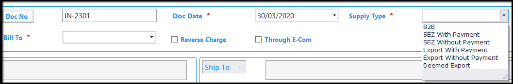 8.E-Invoice generation through Saral GST-supply type