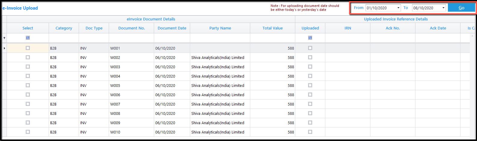 8. E-Invoicing details-displayed