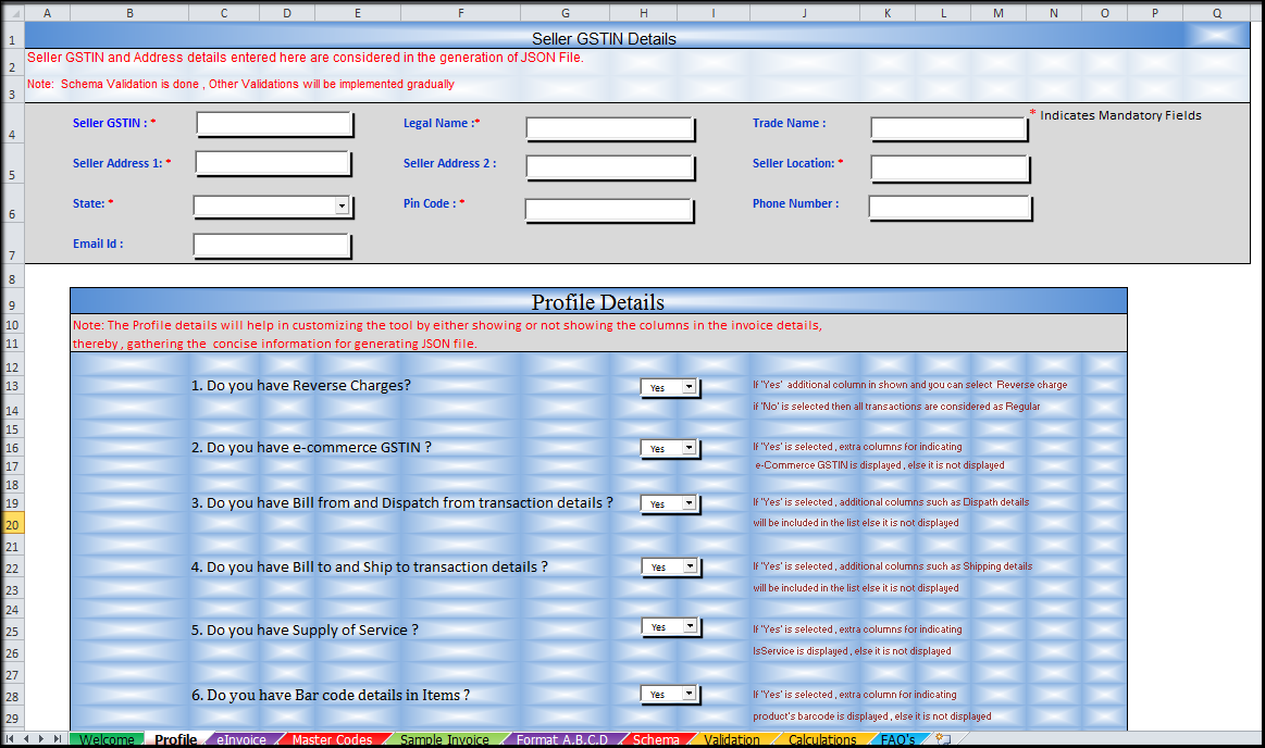 4.Bulk Generation of e-Invoices on IRP-profile sheet